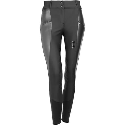 Legging dames middengrip eco-leder paardrijden Tattini Melissa