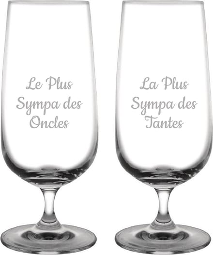 Bierglas op voet gegraveerd - 41cl - Le Plus Sympa des Oncles & La Plus Sympa des Tantes