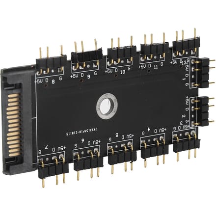 11-weg Splitter Hub 3-pins ARGB Interface Extender RGB LED Besturingsapparaat Accessoires 5V SATA Interface black