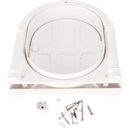 Gebogen Kattenluik ABS Eenvoudige DIY Installatie Veilig Duurzaam Flaploos Huisdier Binnendeur voor Katten Puppy white