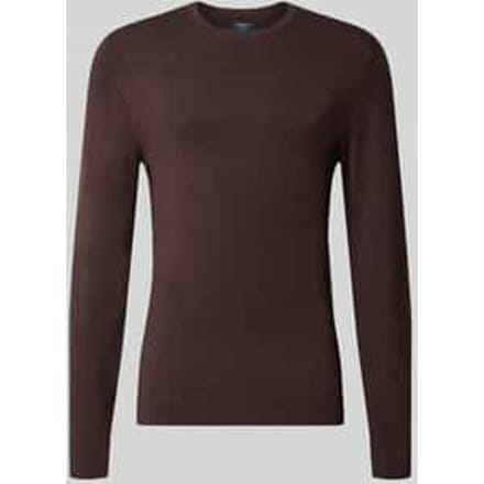 Gebreide pullover met geribde ronde hals