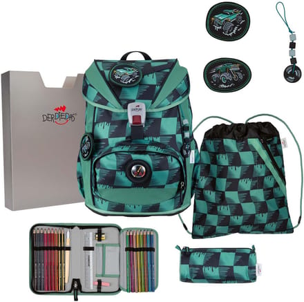 DerDieDas schooltas ErgoFlex Light Superflash Set 6-delig Super Truck groen