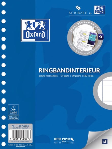 Work ringbandinterieur A5, 17 gaten met kantlijn