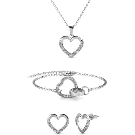 Locked Heart Lovett Twee sets - Zilver en kristal