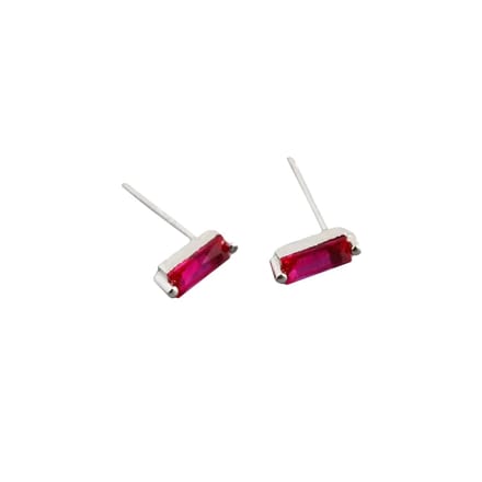 YOLA Stud Oorbellen | Roze/Zilver | 7,8 x 3 mm | 925 Silver