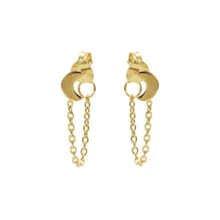 Karma Oorbellen Chain Moon Goud