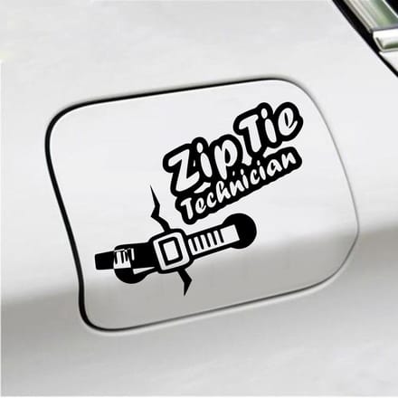 Bumpersticker - Zip Tie Technician - 11,2 X 14,8 - Zwart