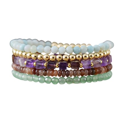 Marama - wikkel armband Morning Rain - edelstenen - damesarmband - lichtblauw