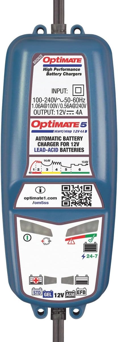 12V 4A Start-Stop Acculader en Druppellader - 6 Stappen Accu Onderhoudsoplossing