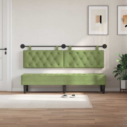 vidaXL - Hangend - hoofdbord - Lichtgroen - Fluweel