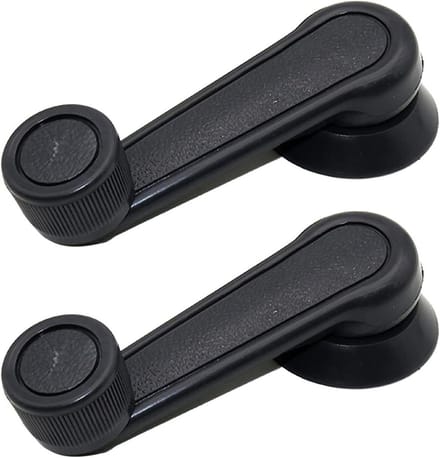 Raamkruk Set - Handgreep Krank - Auto Onderhoud - Directe Pasvorm - 11 cm Lengte - Zwart