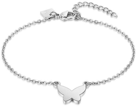 Twice As Nice Armband in edelstaal, vlinder 16cm+3cm