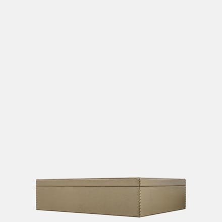 Chamada Sarah leren opbergbox rechthoek effen large taupe