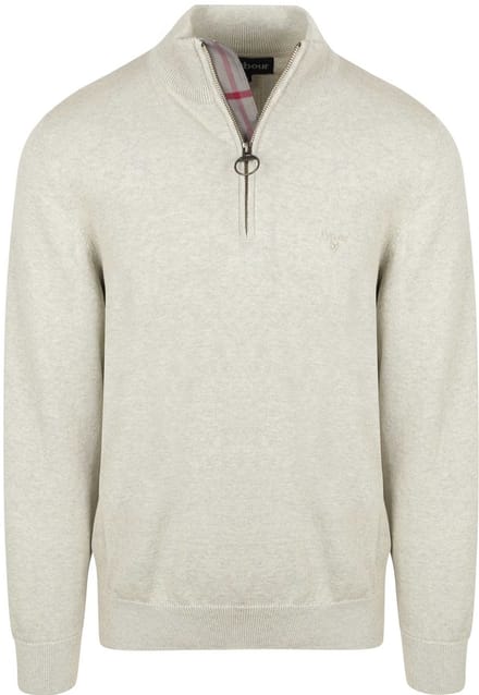 Barbour Trui Half Zip Greige - Maat XL - Heren - Quarter zip