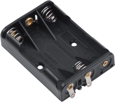 Batterijhouder 3x AAA - Plat - Zwart