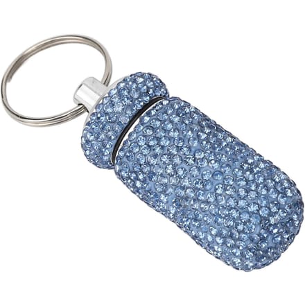 Lichtblauwe Strass Medicijnfles Container Aluminiumlegering Draagbare Capsules Opbergkoffer Doos gray
