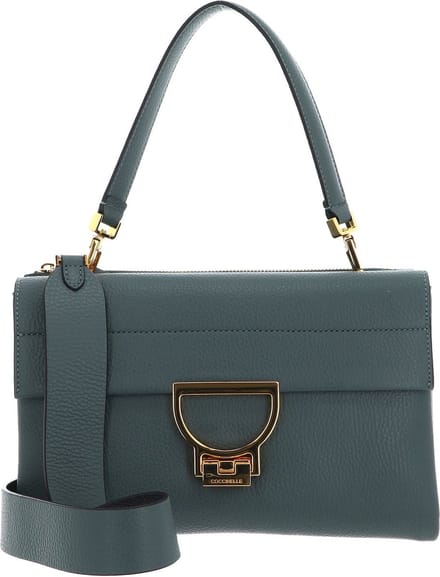 COCCINELLE Leren Schoudertas Handtas Arlettis Handbag Kale Green Groen
