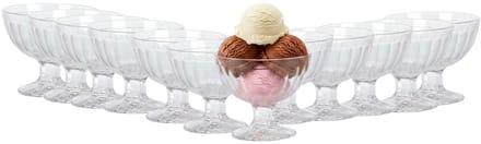 Excellent Houseware IJcoupes/ijs serveer schaaltjes - set 12x stuks - glas - 200 ml