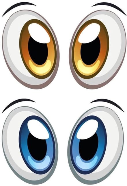 2 Pairs Ogen Stickers voor Robots en Grasmaaiers, Zelfklevend, Grappig en Decoratief, Weerbestendig