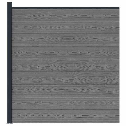 vidaXL - Hekset - 175 - x - 186 - cm - WPC - en - Aluminium - Grijs