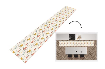Keukenloper - Loper keuken - Hond - Teckel - Patronen - Bloemen - 300x50 cm - Keukenloper vinyl
