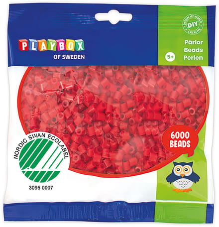 Playbox midi strijkkralen 6000 stuks Rood, strijkparels scholen