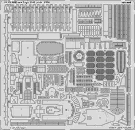 Eduard Modelbouwdecoratie - 53308 Photo-Etch Accessoires voor HMS Ark Royal 1939 part 4 - Photo-etch