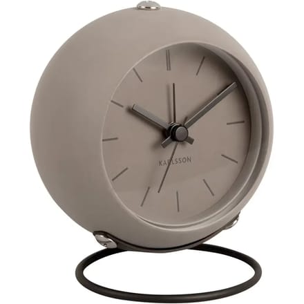 Karlsson Wekker Nirvana Globe - Donker Grijs - Ø9,5cm - Scandinavisch - Wekker voor slaapkamer - Wekkers