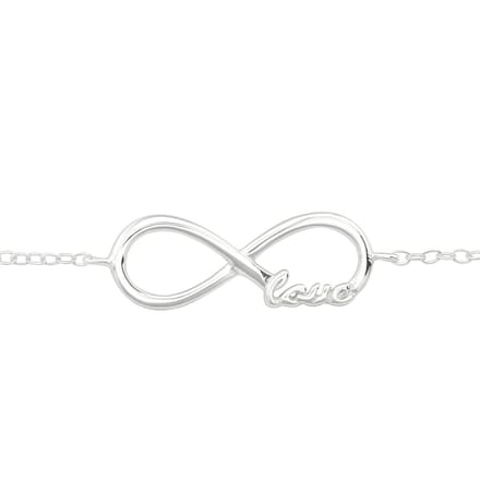 Joy|S - Zilveren infinity armband - love - 16 - 18 cm