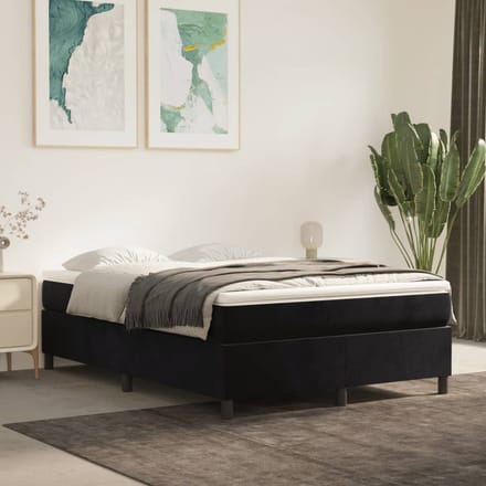 vidaXL - Boxspring - bed - 140x190 - cm - fluweel - zwart
