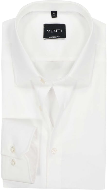 VENTI modern fit overhemd - mouwlengte 7 - beige - Strijkvrij - Boordmaat: 41 (EU maat: L)