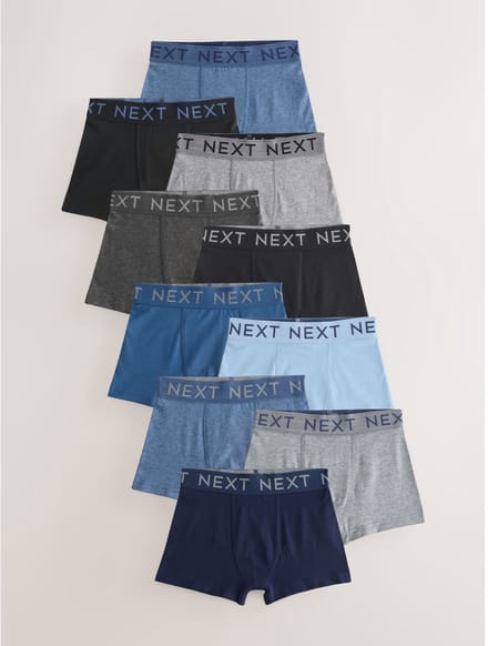 Next - Jongens - Set van 10 boxershorts - Blauw