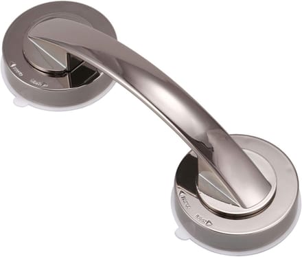Badkamer Handgrepen - Zuignap Steunen - Veiligheid Thuis - Vacuüm Lock Systeem - 16.5 x 6.5cm - Grijs