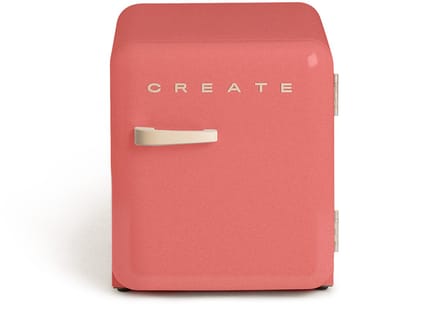 CREATE - Koelkast in retrostijl - Terracotta - Handvat Zand - FRIDGE RETRO 48L