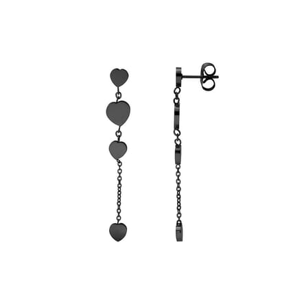 iXXXi Jewelry-4 Hearts Dangle-Zwart-Dames Oorbellen