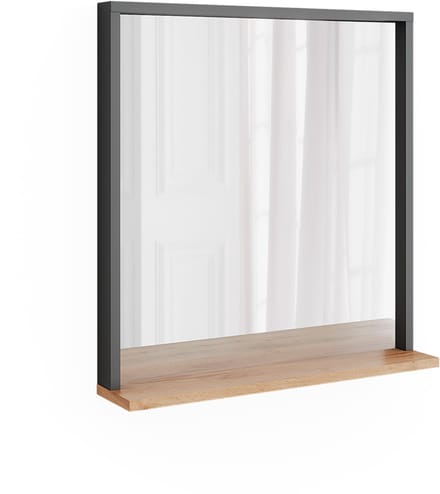 Vicco Orlando Wandspiegel – 57 x 60 cm met spiegel Antraciet/gouden eik