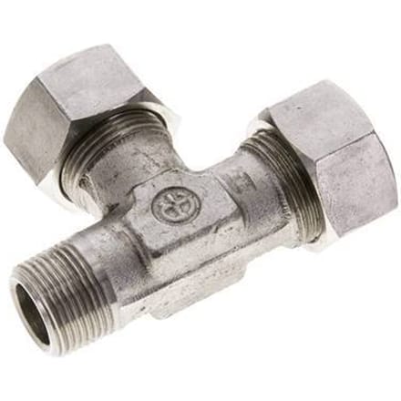 18L & M22x1.5 (con) RVS L-vorm Snijringkoppeling Buitendraad 315bar ISO 8434-1