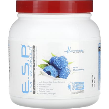 E.S.P Pre Workout, Blauwe Framboos, 300 G