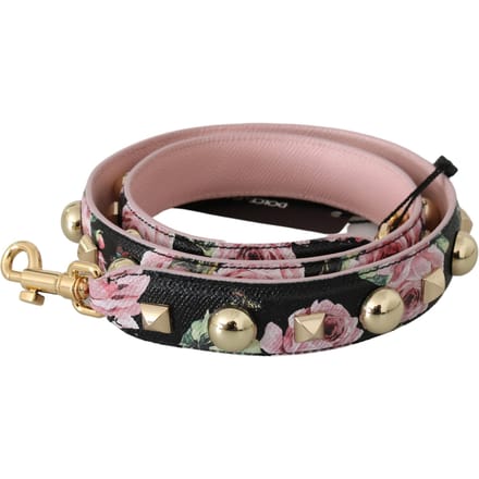 Dolce & Gabbana Pink Bloem Leather Stud Accessoire Schouder damesriem