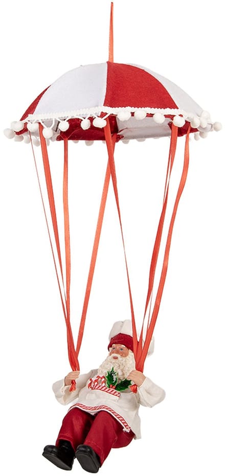 Clayre & Eef Kerstdecoratie Beeld Kerstman 25x25x55 cm Rood Kunststof