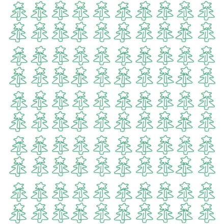 100 Pcs Trombones Formés Forme Arbre de Noël Vert Métal Processus d'Électroplacage Portable Bureau blue