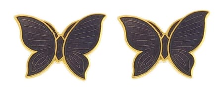 Behave - Oorringen dames - vlindermotief - paars - 1,5 cm