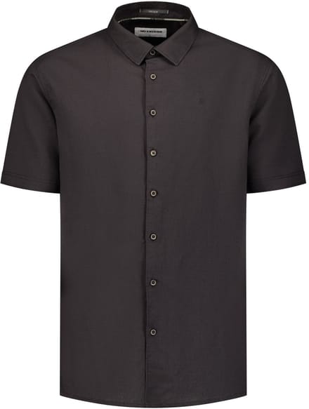 No Excess Shirt short sleeve with linen dark steel