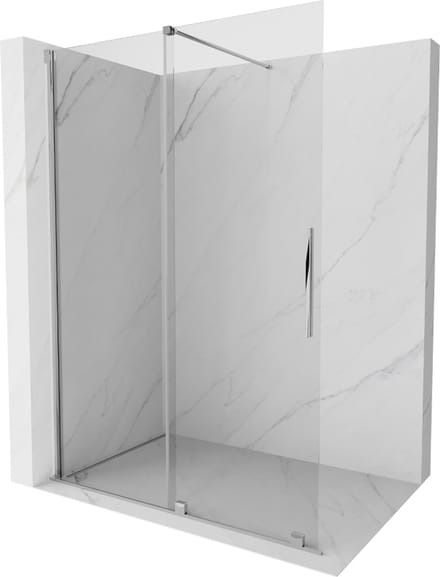 Mexen Velar inloopdouche schuifwand 150 x 200 , transparant 8 mm, chroom - 871-150-000-03-01