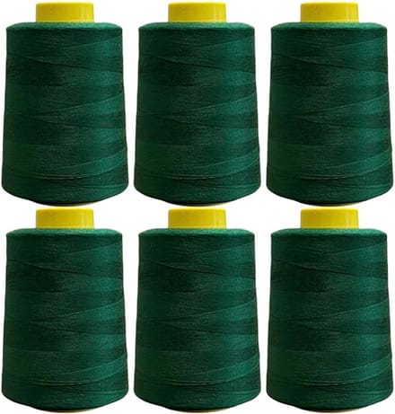 6 Rollen Sterk Polyester Naaigaren (4500m) - Groen Universeel Naai Garen