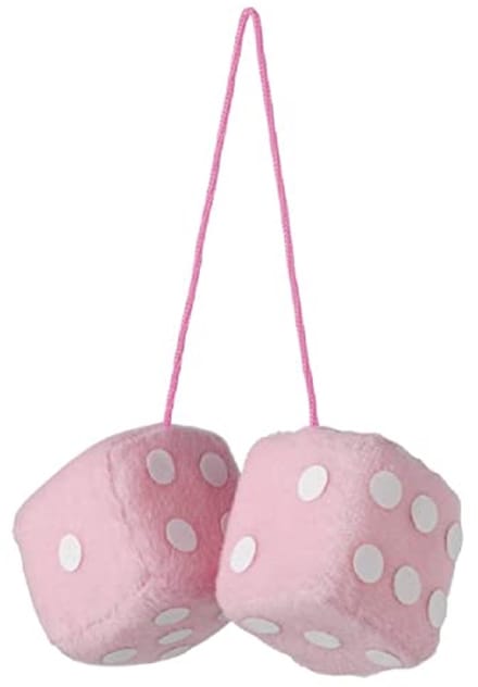 Roze Pluche Decoratieve Dobbelstenen 7x7 cm - Hangdecoratie voor Auto