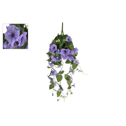 Kunsttak - Hanging Petunia - Paars - 79 cm