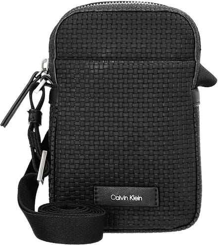 Calvin Klein Embossed Wovan - Schoudertas 17 cm (black)