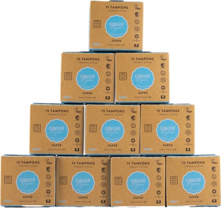 Ginger Organic - Tampons - Super - Ultrazacht - Veiligheidssysteem - Luxe ontwerp