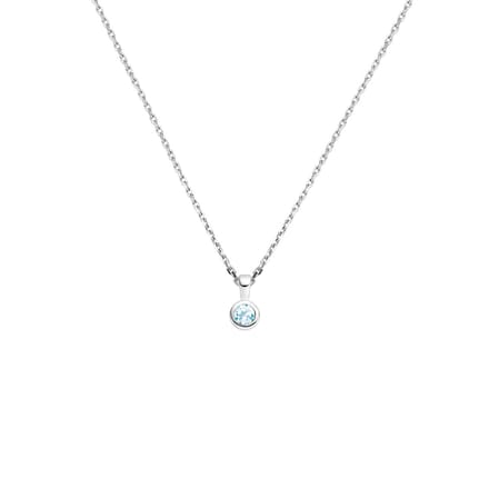 Collier Met Geboortesteen 41 + 4 Cm Zilver Gerhodineerd